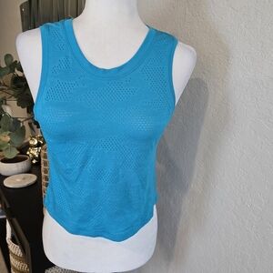 Lululemon Train to Be Tank Camo Dot Turquoise Tide Cropped Mesh Top 6